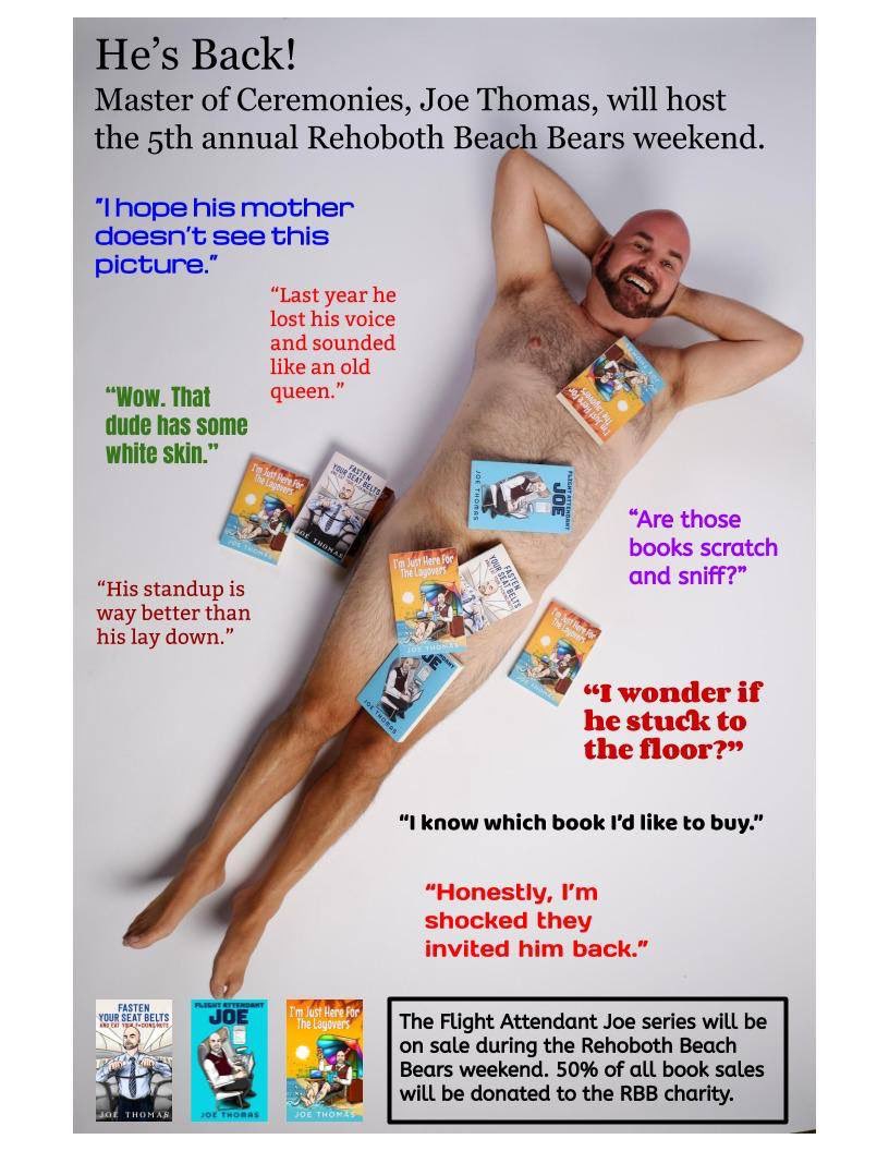 It looks like our emcee, @flightattendjoe, is ready for the 2019 Rehoboth Beach Bear Weekend to start. Get your tickets now to see Joe, and a couple hundred others, for a weekend of fun, fur and frolicking. Visit rehobothbeachbears.com.