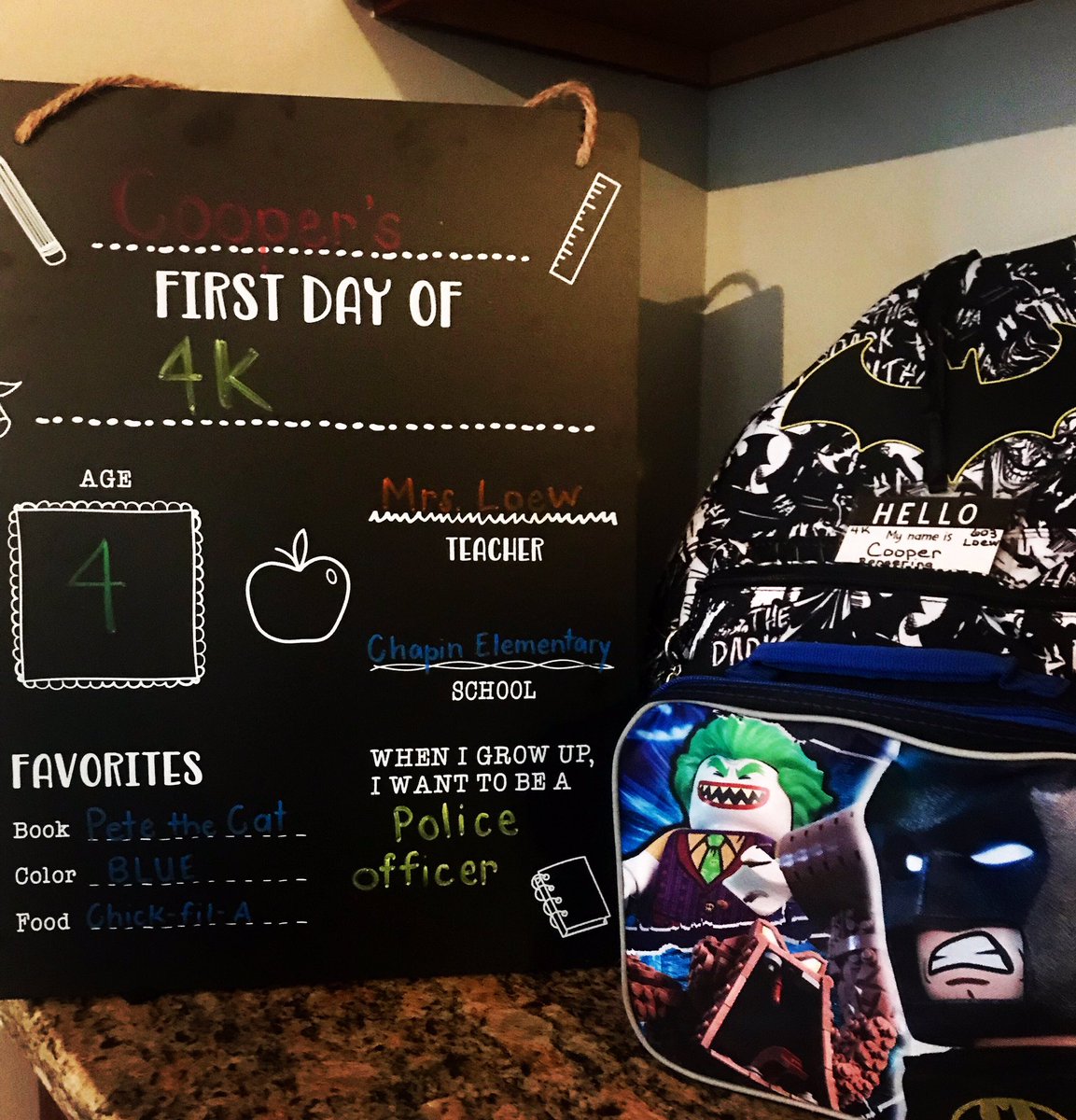 rachelrengering's tweet photo. I’ve got one excited 4 year old boy tucked away in bed, anxious for his first day in 4K @ChapinEaglets! #pridein5 #firstdayofschoolEVER https://t.co/pQW2L9Wdgi