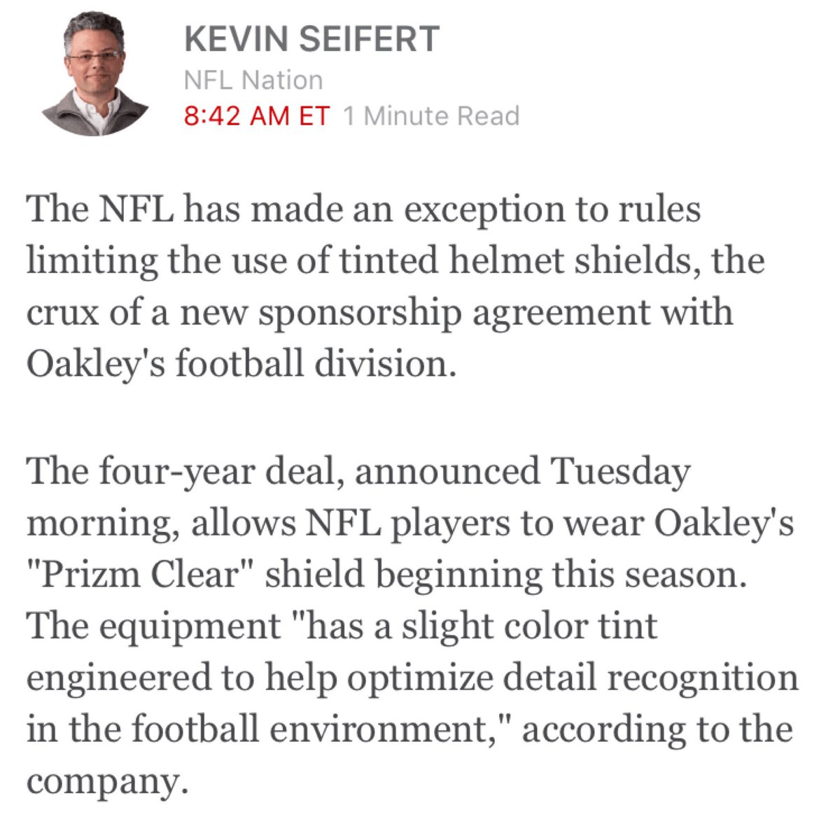 Helmet Stalker on Twitter "The NFL and Oakley have officially