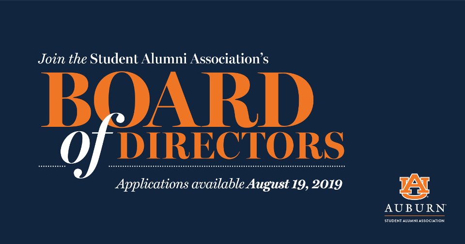 The Student Alumni Association is encouraging freshmen to apply to become part of the Student Alumni Board of Directors. Applications are available from August 19th to August 30th on AU Involve.