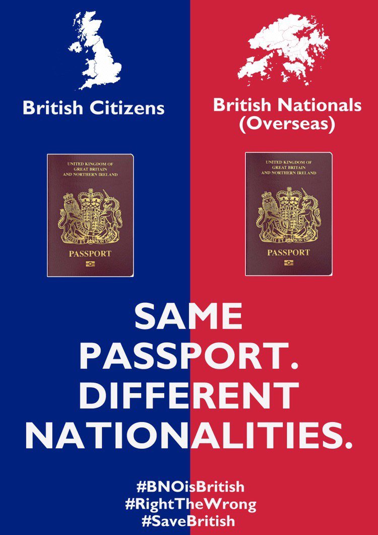 We were born in HK before 1997, under the British sovereignty. BNO are granted for us, but not British passport. 
#BNOisBritish
#RightTheWrong
#SaveBritish
#FreeHK