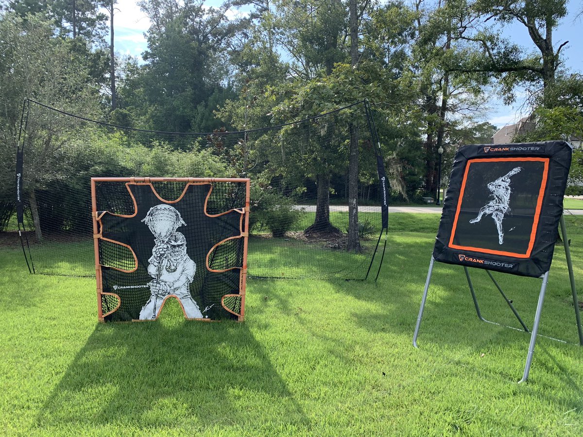 TheArtofLax's tweet image. Sent in by a customer who has quite the @CrankShooter1 showroom in their backyard! Goal, Backstop, Shot Trainer &amp;amp; Lacrosse Wall all made by @CrankShooter1! All great stuff! #Lacrosse #Training #Equipment #Crankshooter #ForArtForLax