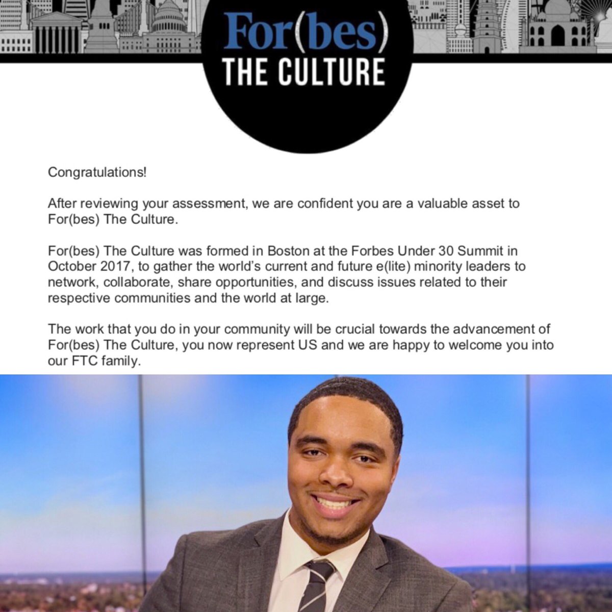 So excited to join the #Forbes “For The Culture” Family! Thank you #ForbesTheCulture! This is a blessing and honor 💙 Do it for #TheCulture ‼️@Forbes