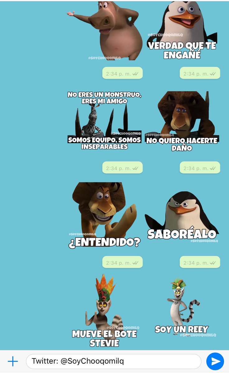 electrodo Curiosidad lavandería Chocolate con leche 🍫 on Twitter: "Aquí están los stickers ganadores de la encuesta, 30 stickers de Madagascar, ¿los quieren? 30 rts para pasarlos hoy mismo. ❤️ #Stickers #stickerswhatsapp #FelizMartes https://t.co/uHX2XE7mgo" / Twitter electrodo Curiosidad lavandería Chocolate con leche 🍫 on Twitter: "Aquí están los stickers ganadores de la encuesta, 30 stickers de Madagascar, ¿los quieren? 30 rts para pasarlos hoy mismo. ❤️ #Stickers #stickerswhatsapp #FelizMartes https://t.co/uHX2XE7mgo" / Twitter