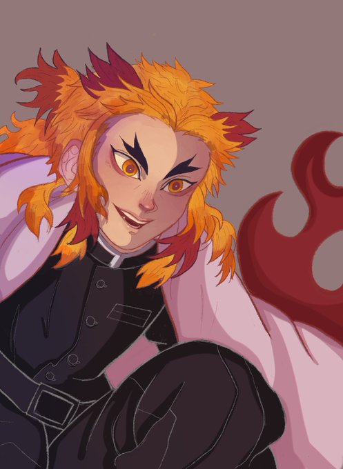 hanaさんがTwitterに投稿した煉獄杏寿郎(鬼滅の刃)のイラスト。