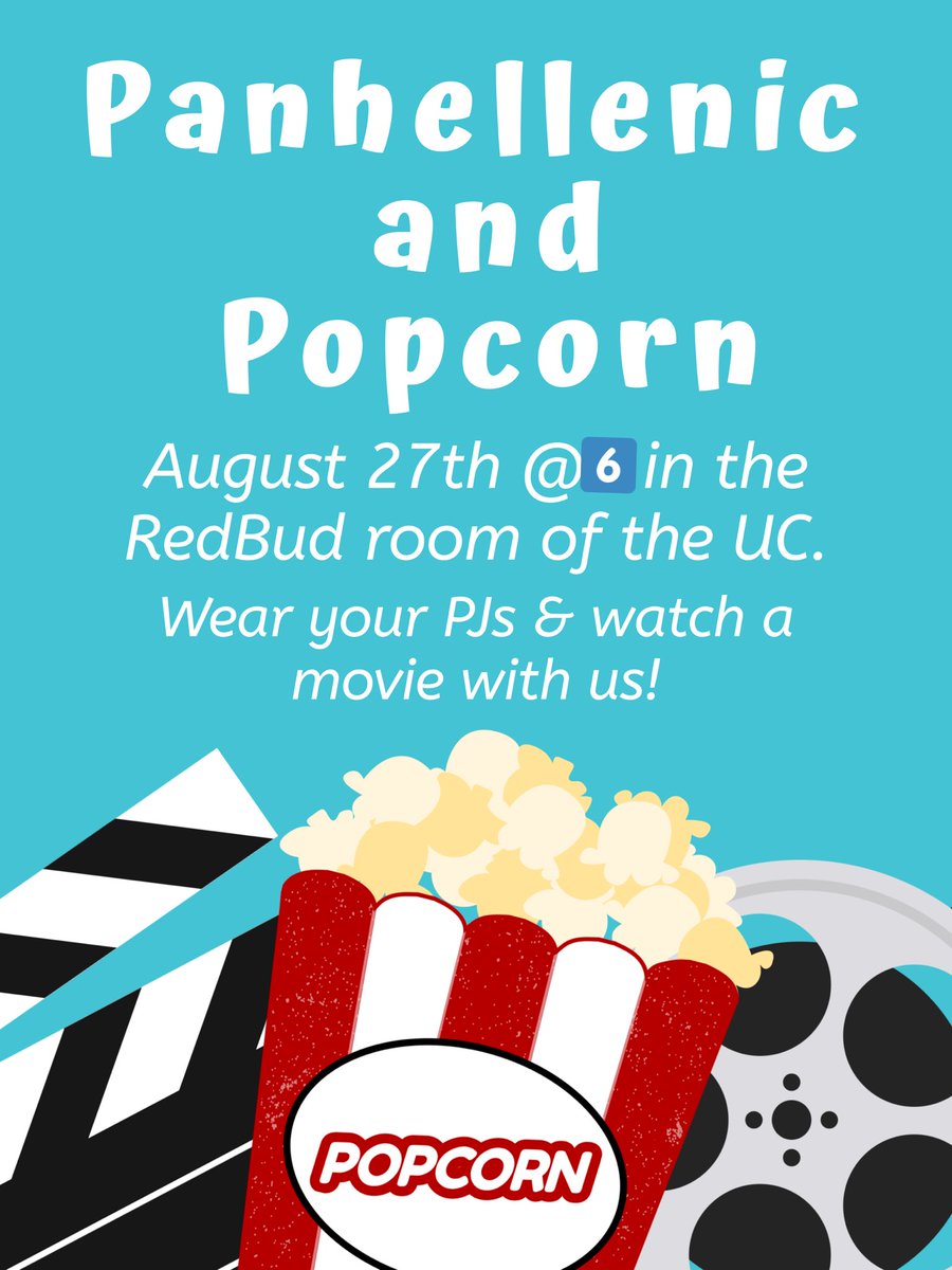 Just a few hours until Panhellenic &amp; Popcorn! Come watch a movie with us!!🤩📽🎞