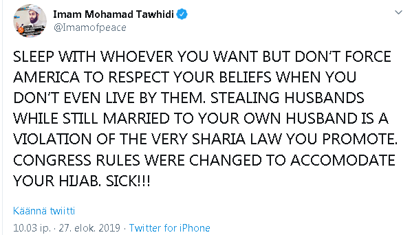 rottaerkki's tweet photo. Ai kamala. Mikä rangaistus Ilhan Omarille nyt sitten koituukaan sharia-lain mukaan 😱
#sharialaki #miehenvarastamienn #aviorikos #petos #IlhanOmar https://t.co/1vgrDGPKZj