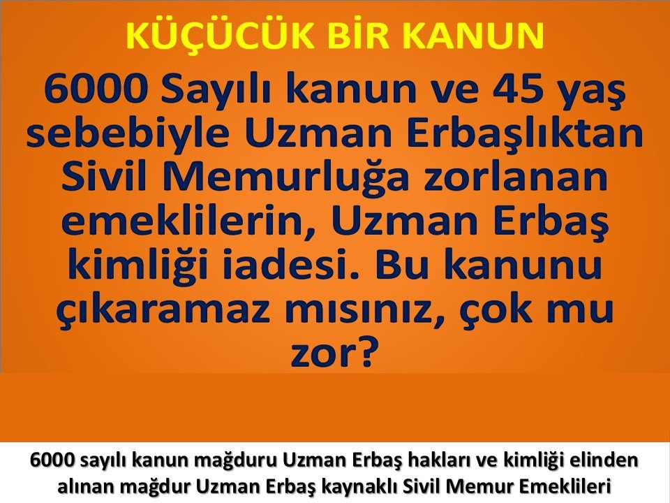 KAHRAMANLARIN HÂLİNİ GÖRÜN.
6000 sayılı kanun Mağdurları.
Hak ve adaletin tecellisini bekliyor.🇹🇷

<a href="/bestepe/">TC Beştepe</a>
@rterdogan
<a href="/tcsavunma/">T.C. Millî Savunma Bakanlığı</a>
<a href="/MustafaSentop/">Mustafa Şentop</a>
<a href="/SSadiBilgic/">Süreyya Sadi Bilgiç</a>
<a href="/sdbilgic32/">Süreyya Sadi Bilgiç</a>
<a href="/mehmetucum/">Mehmet Uçum</a>
<a href="/mustafaakis/">Mustafa Akış</a>
<a href="/yzyilmaz55/">Yusuf Ziya Yılmaz🇹🇷</a>
@yalcntopcu
@akparti
@Belmasatir
<a href="/TSKGnkur/">TSK</a> 
<a href="/mehmedmus/">Dr. Mehmet Muş</a> 
<a href="/nacibostanci/">M. Naci Bostancı</a>