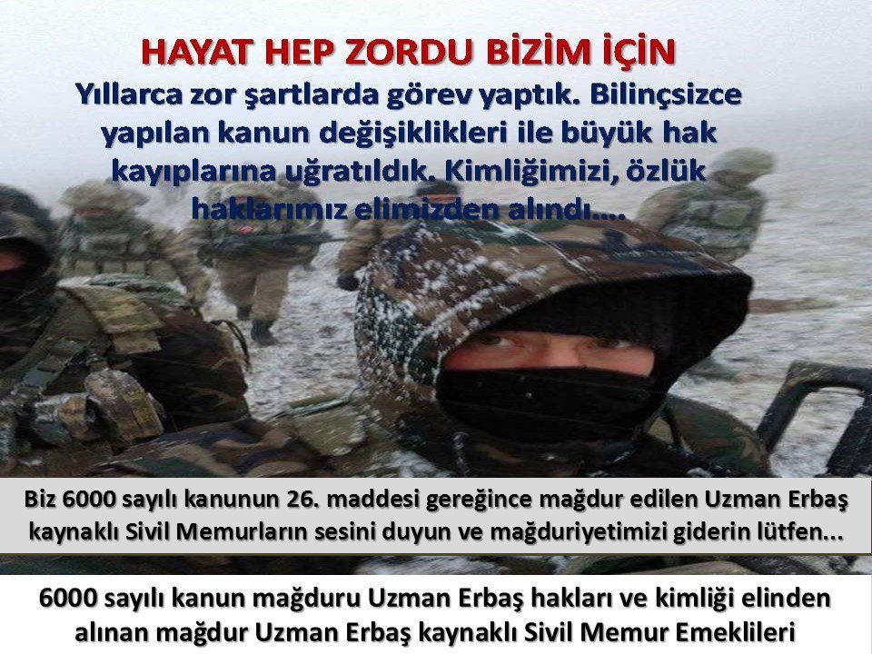 KAHRAMANLARIN HÂLİNİ GÖRÜN.
6000 sayılı kanun Mağdurları.
Hak ve adaletin tecellisini bekliyor.🇹🇷

<a href="/bestepe/">TC Beştepe</a>
@rterdogan
<a href="/tcsavunma/">T.C. Millî Savunma Bakanlığı</a>
<a href="/MustafaSentop/">Mustafa Şentop</a>
<a href="/SSadiBilgic/">Süreyya Sadi Bilgiç</a>
<a href="/sdbilgic32/">Süreyya Sadi Bilgiç</a>
<a href="/mehmetucum/">Mehmet Uçum</a>
<a href="/mustafaakis/">Mustafa Akış</a>
<a href="/yzyilmaz55/">Yusuf Ziya Yılmaz🇹🇷</a>
@yalcntopcu
@akparti
@Belmasatir
<a href="/TSKGnkur/">TSK</a> 
<a href="/mehmedmus/">Dr. Mehmet Muş</a> 
<a href="/nacibostanci/">M. Naci Bostancı</a>