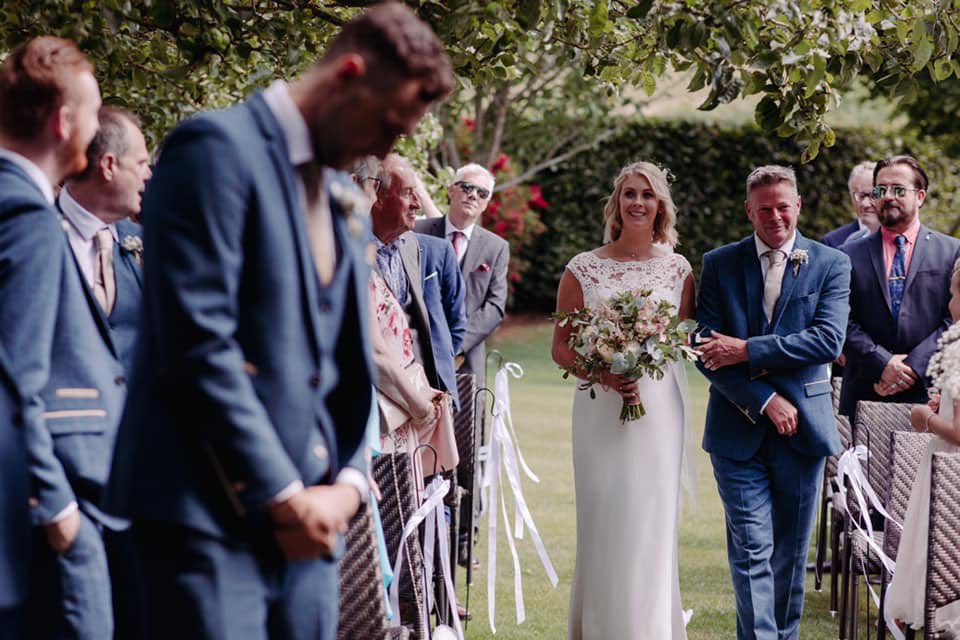 That moment just before he turns around 😍

Love how our shepherds hooks and ribbon add that little extra something to this beautiful outdoor ceremony at @pangdeanbarn 🌿#wedding #rusticwedding