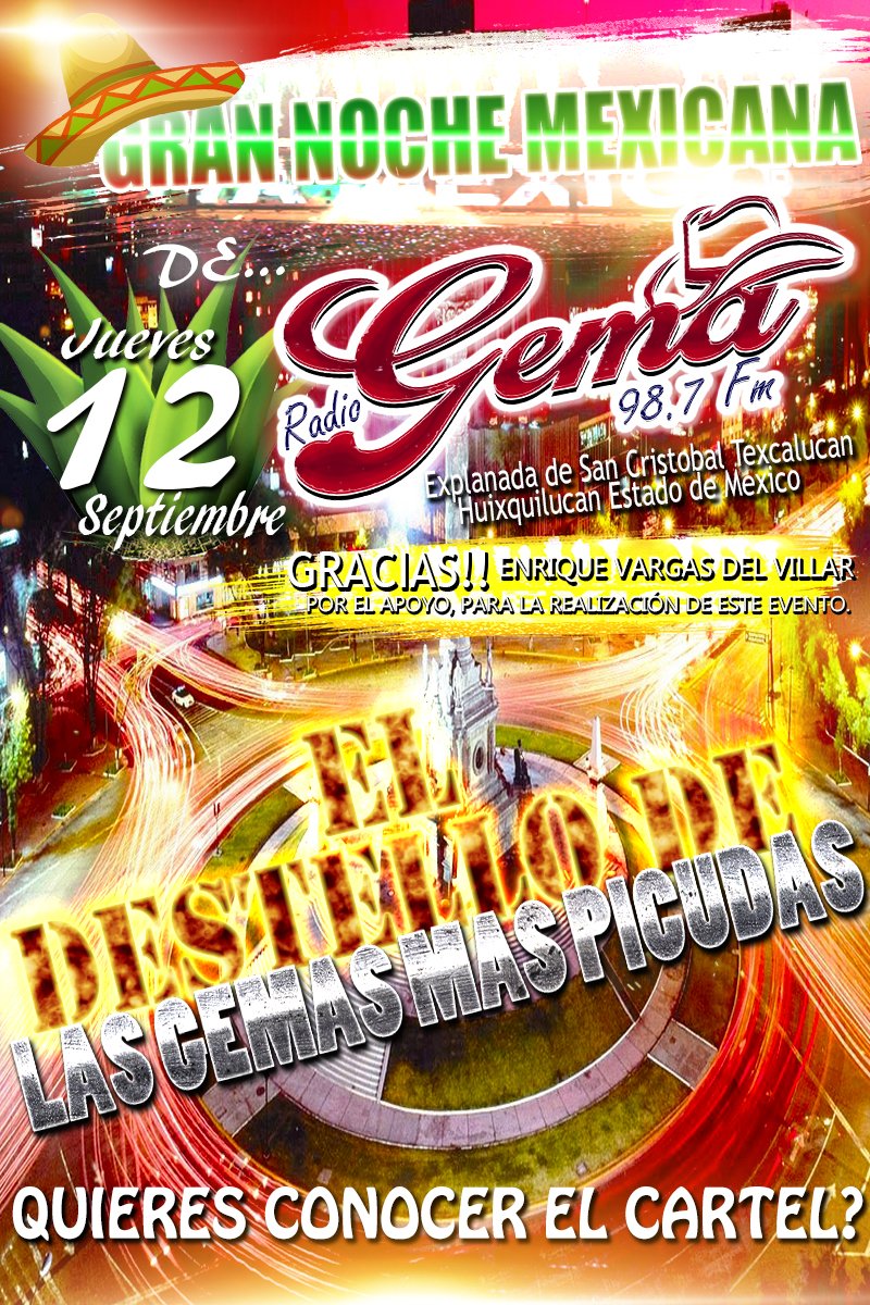 Acompañanos este 12 de Septiembre en Nuestra Fiesta Mexicana en el #Eldestello de las #Gemasmaspicudas🇲🇽