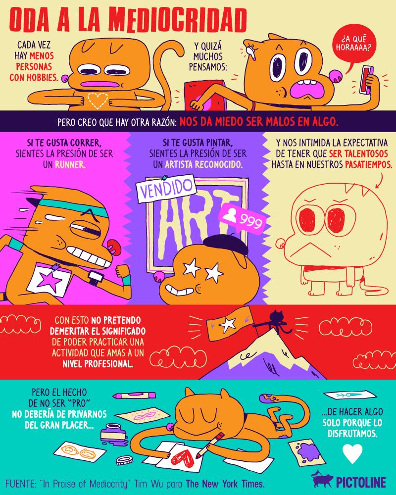 pictoline's tweet photo. Oda a la mediocridad 🙃
El placer de hacer algo solo porque lo disfrutamos ❤️ https://t.co/TFD8um03cL