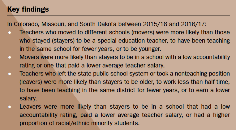 REL_West's tweet image. Curious about #TeacherRetention &amp;amp; #TeacherMobility? Findings from a study of #PublicSchool #teachers in the @RELCentral region shed light ies.ed.gov/ncee/edlabs/pr…