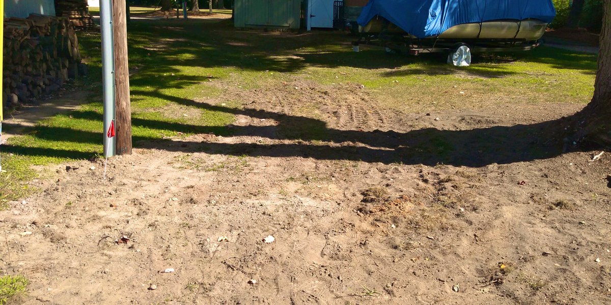 landscaping_w's tweet photo. *Before and after* Re soiling, re seeding and laying straw. https://t.co/unNBWNbwLo
