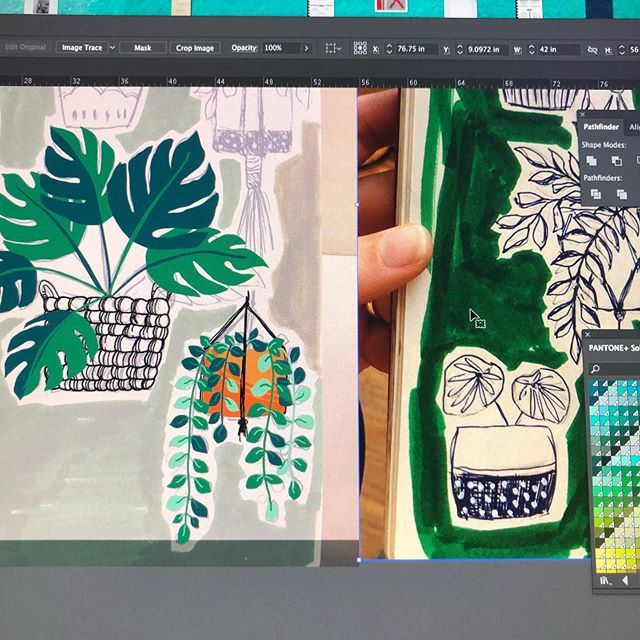 PomeloandPomelo's tweet photo. Today’s artwork— directly inspired by the plants we’ve acquired over the last few months! Anyone else suddenly plant people?? #freelanceillustrator #surfacedesign #printdesign #houseplants #plantparents #printpattern #productdesigner #onmyscreen #mycreat… https://t.co/c3Bm2mIyg3 https://t.co/rMPumB2Cid