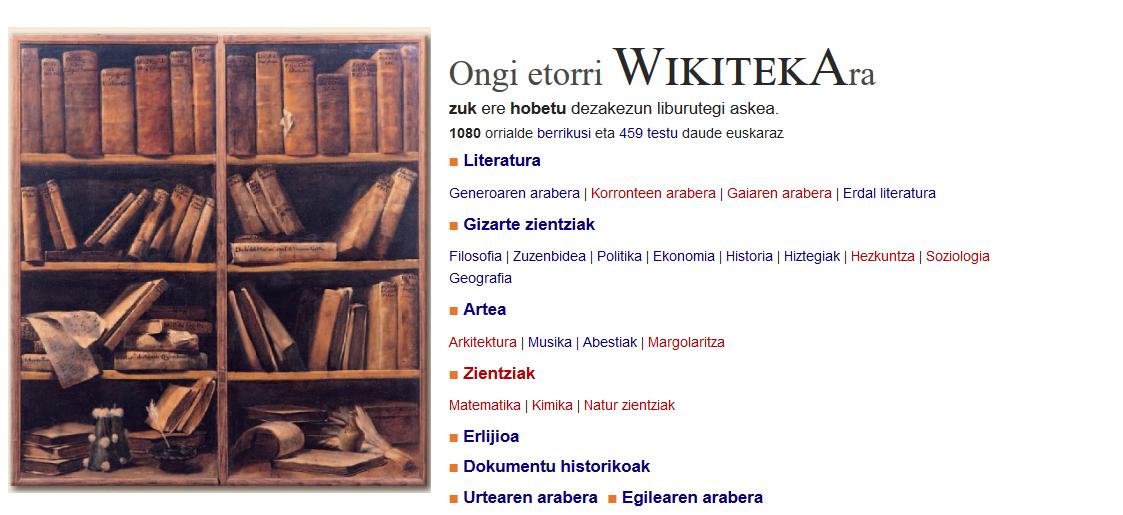 theklaneh's tweet photo. Azken egunotan lan pixka bat egin dut euskarazko @wikisource (#Wikiteka) berrantolatu eta berritzeko. Lan berezia egin dut azalean.

Baina... zer da Wikiteka? https://t.co/kqekUr7yAb