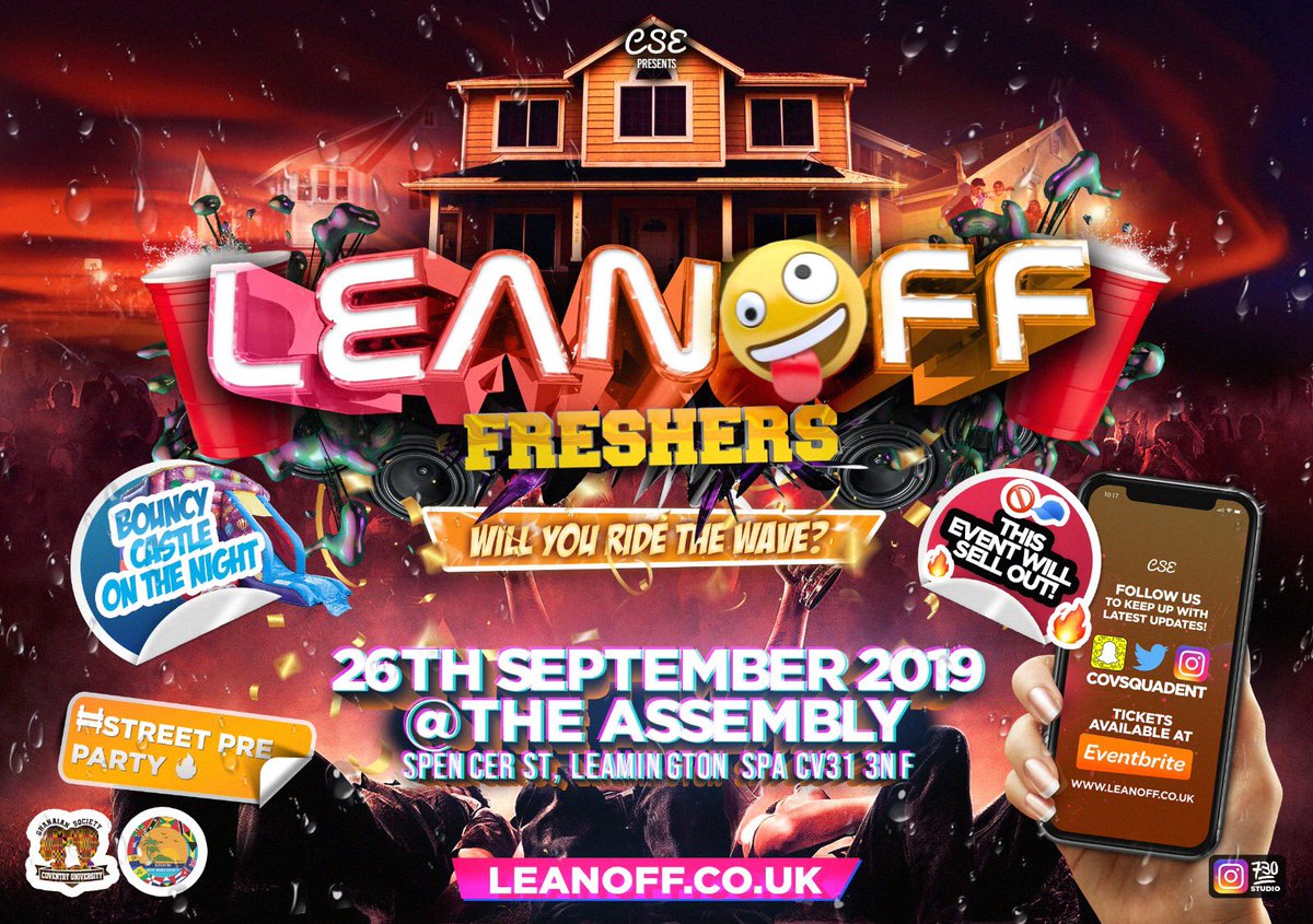 CovSquadEnt's tweet photo. #LeanOffFreshers IS OFFICIALLY AT NEWLY RE-OPENED ASSEMBLY 💯🎉
The Legendary LeanOff Returns 😳🎉
🍭Sweets Giveaway🍭
🔴 Red Cups 🔴
🎉Confetti Cannons 🎉
📷Photobooth📷
🎈Giant Inflatables Toys 🎈
🎉 Bouncy Castle 🎉
THIS EVENT WILL SELL OUT!
https://t.co/U87DRAuQNI https://t.co/RG8aog3STc