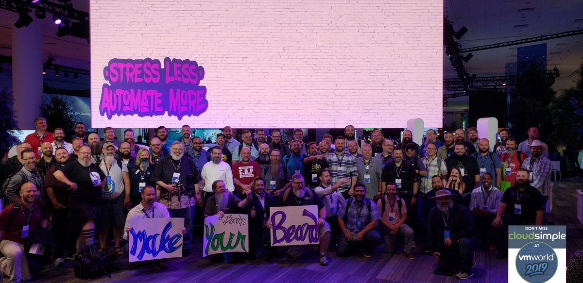 Take a look at this scene we snapped on the #VMworld expo floor today -- sending a shoutout to the #vBeards of #VMworld2019! #CloudSimple #VMware #Microsoft #Azure #AzureVMware #AVS #vExpert #vCloud #vCommunity #cloud #cloudcomputing #multicloud #hybridcloud #publiccloud #devops