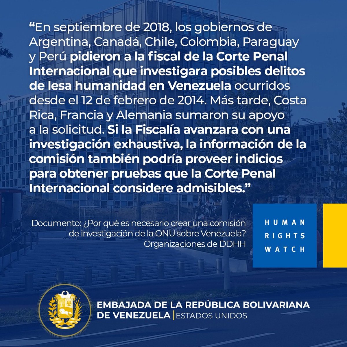MigraSeguroUSA's tweet photo. La comisión propuesta por distintas organizaciones de #DDHH en #Venezuela, puede  "recabar pruebas valiosas, dar voz a las víctimas, establecer los hechos y las circunstancias de las violaciones de derechos humanos y, en algunos casos, incluso identificar a los responsables." https://t.co/kHgnkAQS6W