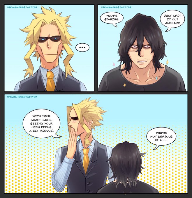 Aizawa is always so covered up from neck to toe that when the smallest thing comes off, everyone notices it. 