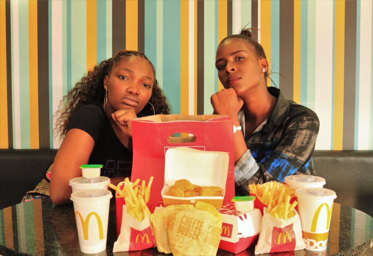 sgimba_nosam's tweet photo. We shot something really awesome, cool and CRAZY for you guys! We did the #McDShareBoxChallenge with the gorgeous and talented Sthabile KaMazubane   who is also a YouTuber (please check her out)!! We tried munching down half the share box each within 10 min!!!! 

#sgimbanosam https://t.co/u26XMzsz5o