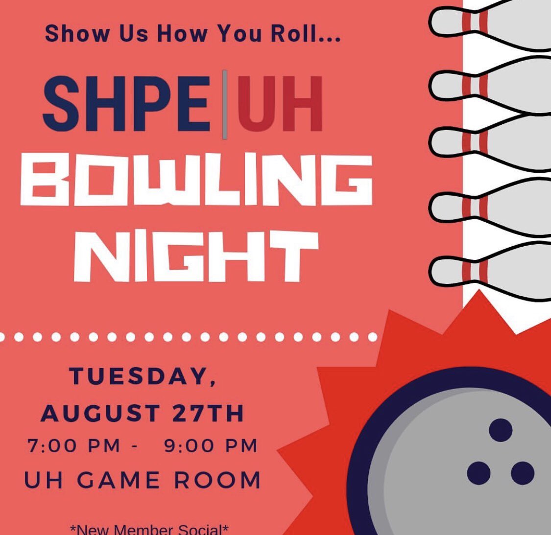 SHPE_UH's tweet photo. New member social today at 7 pm in the UH Game Room. See you all there!!!!
#shpeuh #shperegion5 #shperesent #gocoogs https://t.co/fbMQPf2dbZ