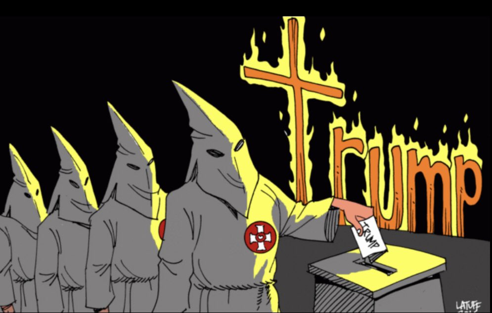 rjDunfee's tweet photo. @Samiknowsbest1 @Gr3Te4rights @RhymesRadical @bkjanik1 @og_dbl_lo_g @MrsRabbitResist @MrWednesday11 @CunningSq16 @BadgerLoveWI @NastyWomanSammi @LakersLover77 @JWeber988 @LarryTh24 @WurstPunditEver @haterofgreed @StephenWunderl4 @Ziggiezaggie @BrianBickhaus @BriansNewHeart @ResistsPotus @jrbslc @BobA1959 @Bob2A1959NYC @onecooldeb @RosannaPhillip @graciegrace80 @bloggerpam1 @GregHoltman @Hays4horsesjude @Moezyboy @tmariello57 @MsDixieDiva8253 @myworldmysun @sruddystar @ChHaifley #Trump: Thank you! “Very fine people”.                                                KKK: Anything for you, brother. https://t.co/erbJ5PYsJ2