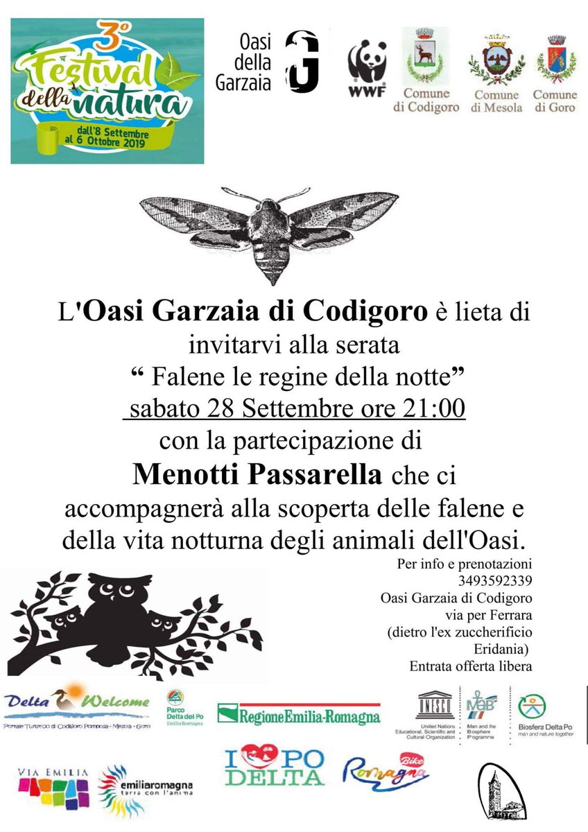Italianbirder's tweet photo. #Escursioneguidata nel #DeltadelPo #ParcodelDelta nell'ambito del 3° #FestivaldellaNatura nel #parco della #garzaia di #Codigoro #Ferrara per osservare le creature della notte #gufi #civette #barbagianni e le #falene #mothling #moths #farfalle #oasi #Wwf https://t.co/GPIt3tMDy2