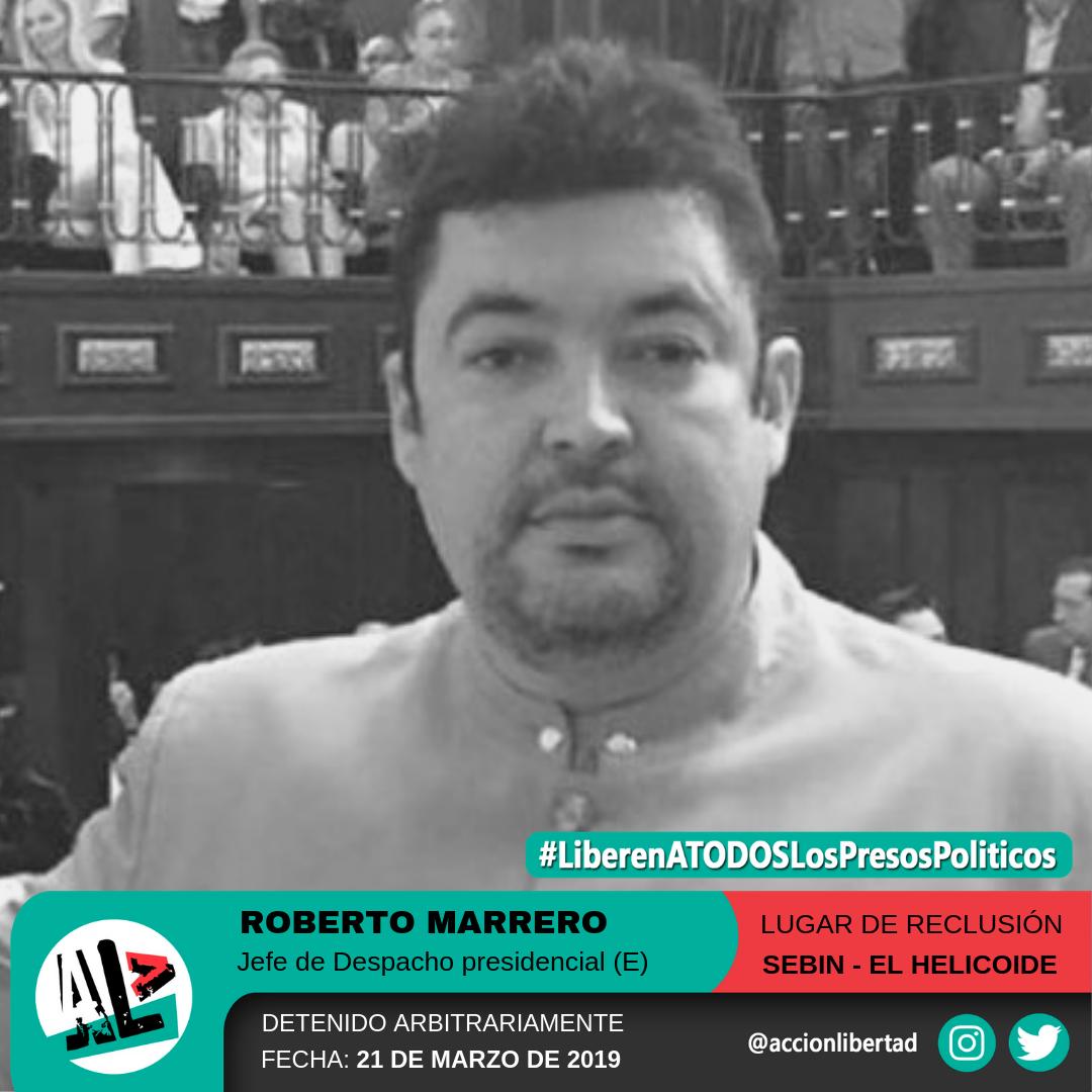 accionlibertad's tweet photo. #RostrosDeLaInjusticia | Los diputados Edgar Zambrano y Juan Requesens, siguen detenidos arbitrariamente por el régimen, al igual que el jefe del despacho presidencial, Roberto Marrero.
Sus únicos delitos son representar el clamor de los venezolanos en el parlamento.
¡Libérenlos! https://t.co/RpKTQp7mdJ