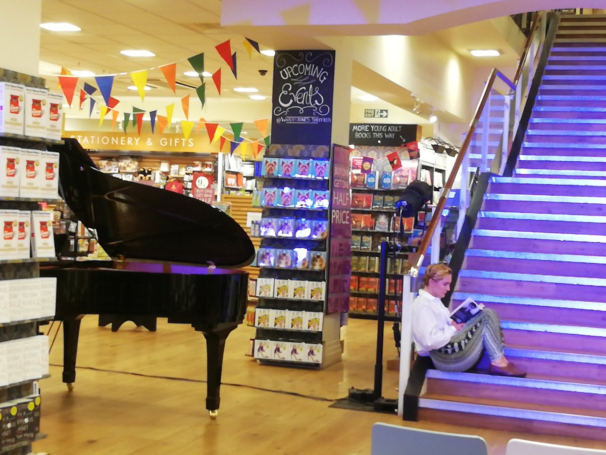 rrswift's tweet image. Opera in a bookshop! La Traviata. Libretto updated for location complete with SciFi author and Nintendo. I never got Alfredo before. Great singing.  Great piano.   @OperaOnLocation @WstoneSheffield #opera #LaTraviata #sheffieldisgreat