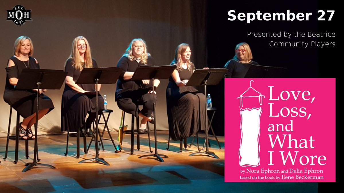 We are so excited to be kicking off our Season with "Love, Loss, and What I Wore." Combining laughter with poignancy, smiles with sentiment... and clothes. Get your tickets at MindenOperaHouse.com.
