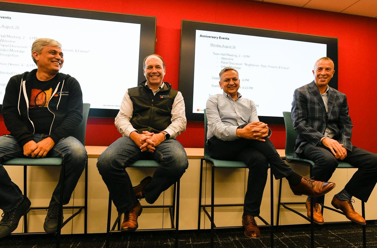 brighterion's tweet photo. Proud to celebrate 2 years with @Mastercard! 

Thank you Akli Adjaoute (Brighterion founder), Sudhir Jha (SVP, Head of Brighterion), Dave Peraino (SVP Operations, Brighterion) &amp; Mastercard Cyber &amp; Intelligence EVPs, Johan Gerber &amp; Rohit Chauhan for an insightful panel discussion! https://t.co/r952aOgfXA