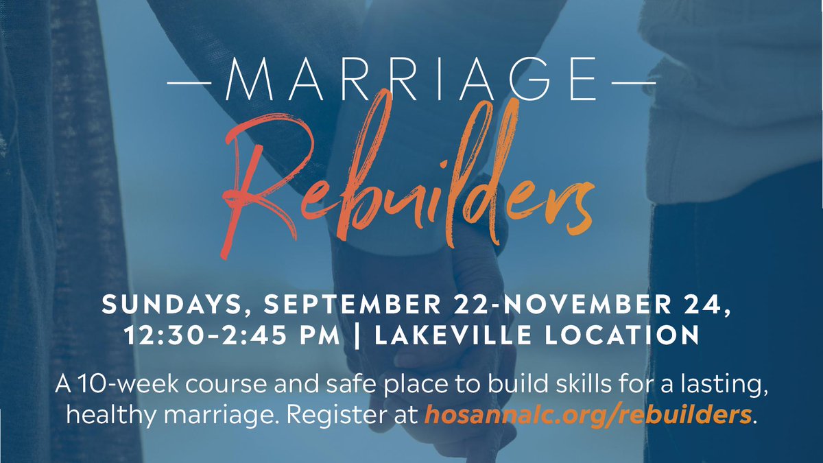 hosannamn's tweet photo. Does your marriage need a tune up? Do you feel like some parts of your relationship could use some help? This fall, the Marriage Rebuilders Course is designed to help couples create healthy relationships. Visit https://t.co/jLZRHVHLet for details and to register. https://t.co/UxgbF9nIFg
