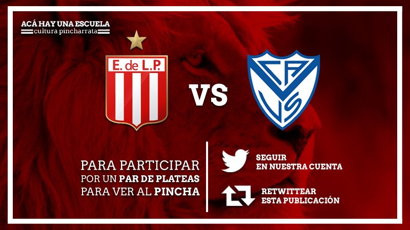 ⚽🇦🇹 ¡Sorteamos un par de plateas! Este viernes juega #EDLP y hay que reventar el estadio. ¡Ganate dos entradas para alentar al Pincha! ¿Cómo? 🤔

✅ Seguinos
🔁 RT este tweet

#AcáHayUnaEscuela 🦁