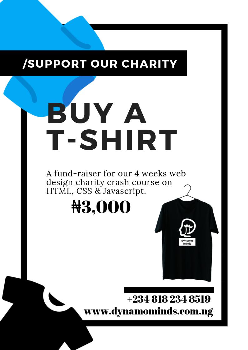 dynamoMinds's tweet image. Have you heard of our charity web design crash course?
You can be a part of it even if you are not taking the course. Just buy a T-shirt or DM me to find out how you can support.
Support the course, support the cause!!!
#webdesign #learnwebdesign #html #css #javascript #charity