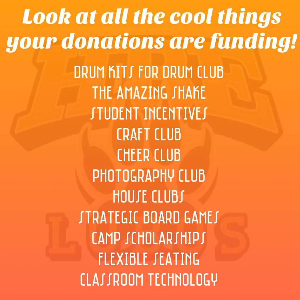 We are so appreciative of each and every family that is raising money for Hackberry Elementary.  Please log in and get those pledges! Also, checkout all the cool things your donations are funding for our school!