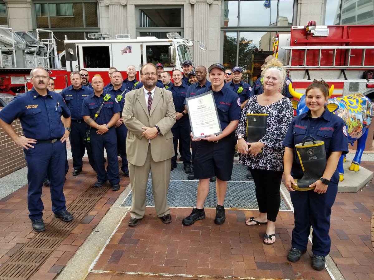 thecityofhbg's tweet image. Mayor @EricPapenfuse is issuing a Proclamation to declare the month of September 2019 as “Harrisburg Professional Firefighters Local 428 Fill the Boot Month,” in recognition of their commitment to helping the local families living with neuromuscular disease. @hbgfire