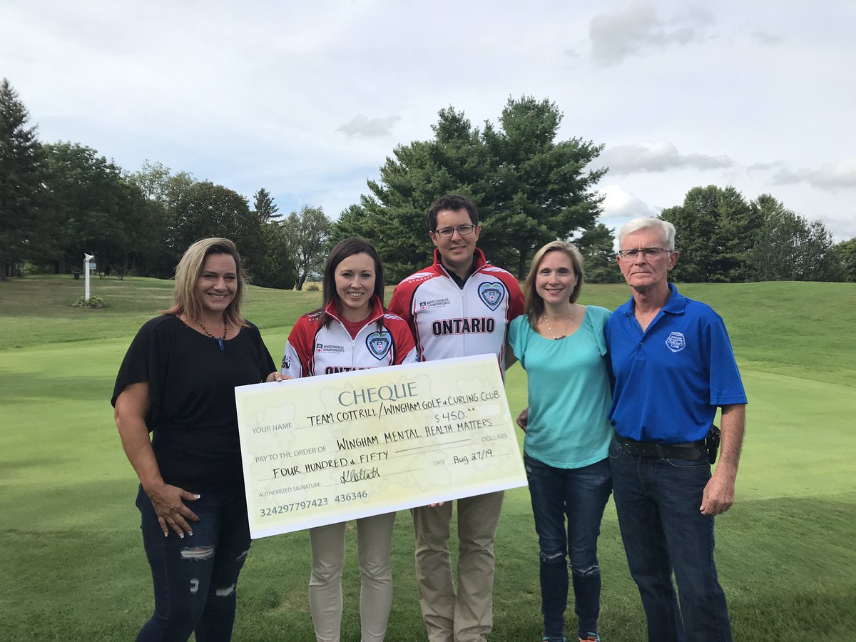 This afternoon along with <a href="/WinghamGolfCurl/">Wingham Golf/Curling</a> Manager, Mike Cottrill we presented <a href="/mhmwingham/">MentalHealthMattersWingham</a> with donation from our First Annual Golf Tournament.

All funds from the putting contest (prize donated by Staintons HH, Greens Meat Market and <a href="/TeamCottrill/">Team Cottrill</a> )
and a % of bar sales donated.