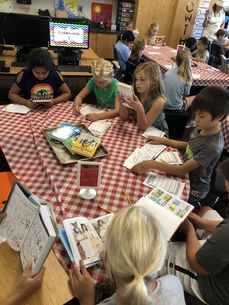 MissMeuser16's tweet photo. Book Tasting today! We “tasted” many genres and added lots of great books to our “To Go Orders” #WeLoveBooks #PVPride https://t.co/SfzlrJWvnx