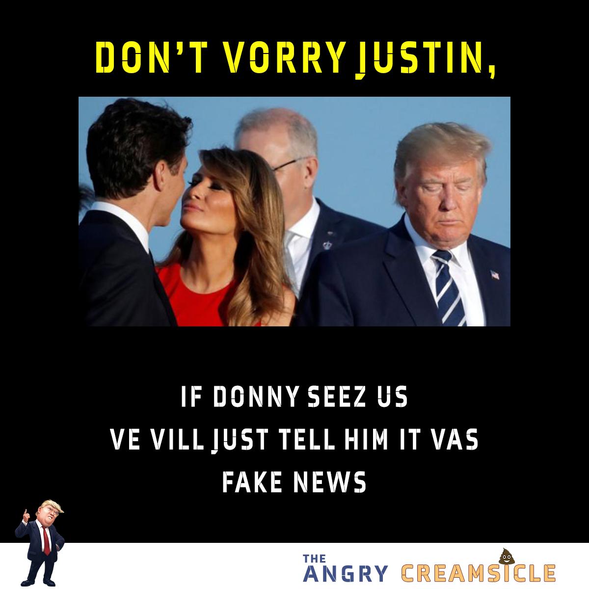 dipDonaldTrump's tweet photo. #MelaniaLovesTrudeau #MelaniaLovesJustin https://t.co/lkLrYVUJTq