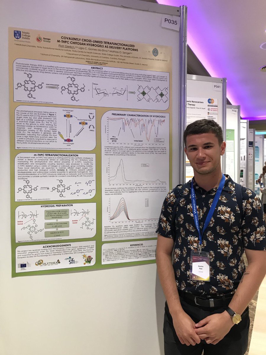 mathiassenge's tweet photo. 1/3 @piotrgierlich ๐ต๐ฑ @TCD_Chemistry ๐ฎ๐ช and @UnivdeCoimbra ๐ต๐น presenting studies on #temoporfin #mTHPC chitosan #hydrogels in #PDT @POLYTHEA1 (https://t.co/e2QcB6iNbM) @RscPps https://t.co/LE3OIanoav