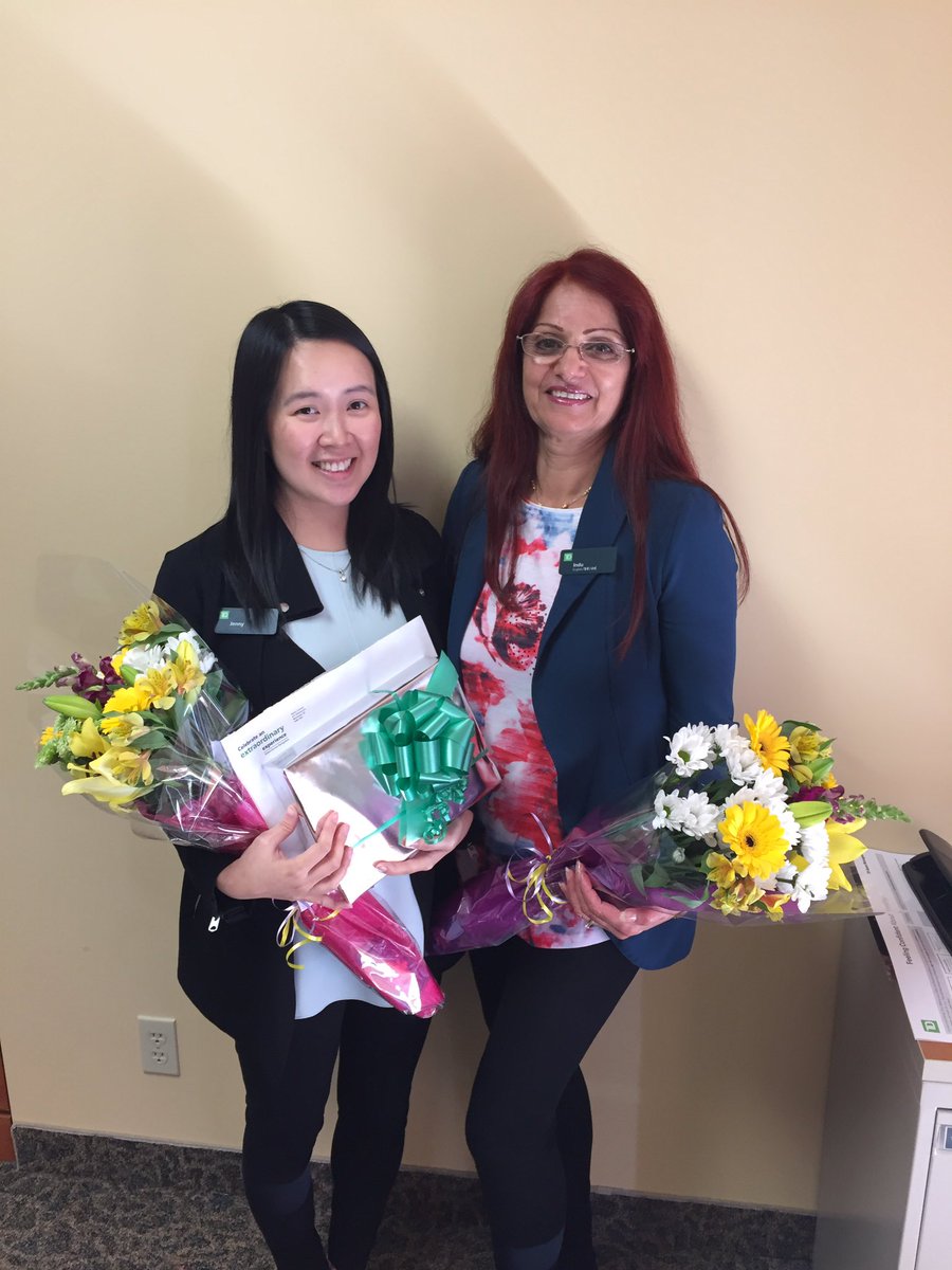 Congratulations Jenny and Indu on your 10 and 30 year milestone anniversaries with TD. Thanks for all you do💚💚@GurjivChahil_TD @miikkejohaL <a href="/ConnorMcLeodTD/">Connor McLeod</a> <a href="/AndyCribb_TD/">Andy Cribb</a>