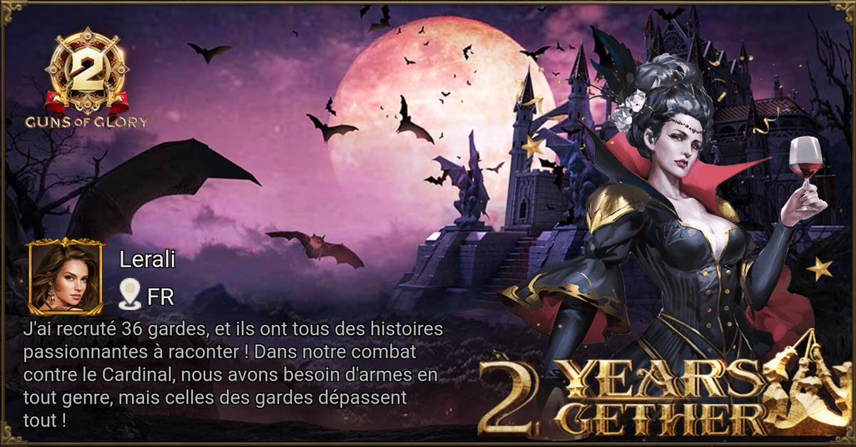 raph999's tweet image. [Événement spécial] Célèbre le deuxième anniversaire de Guns of Glory ! gog-news.kingsgroupgames.com/api/gog2ths/th…