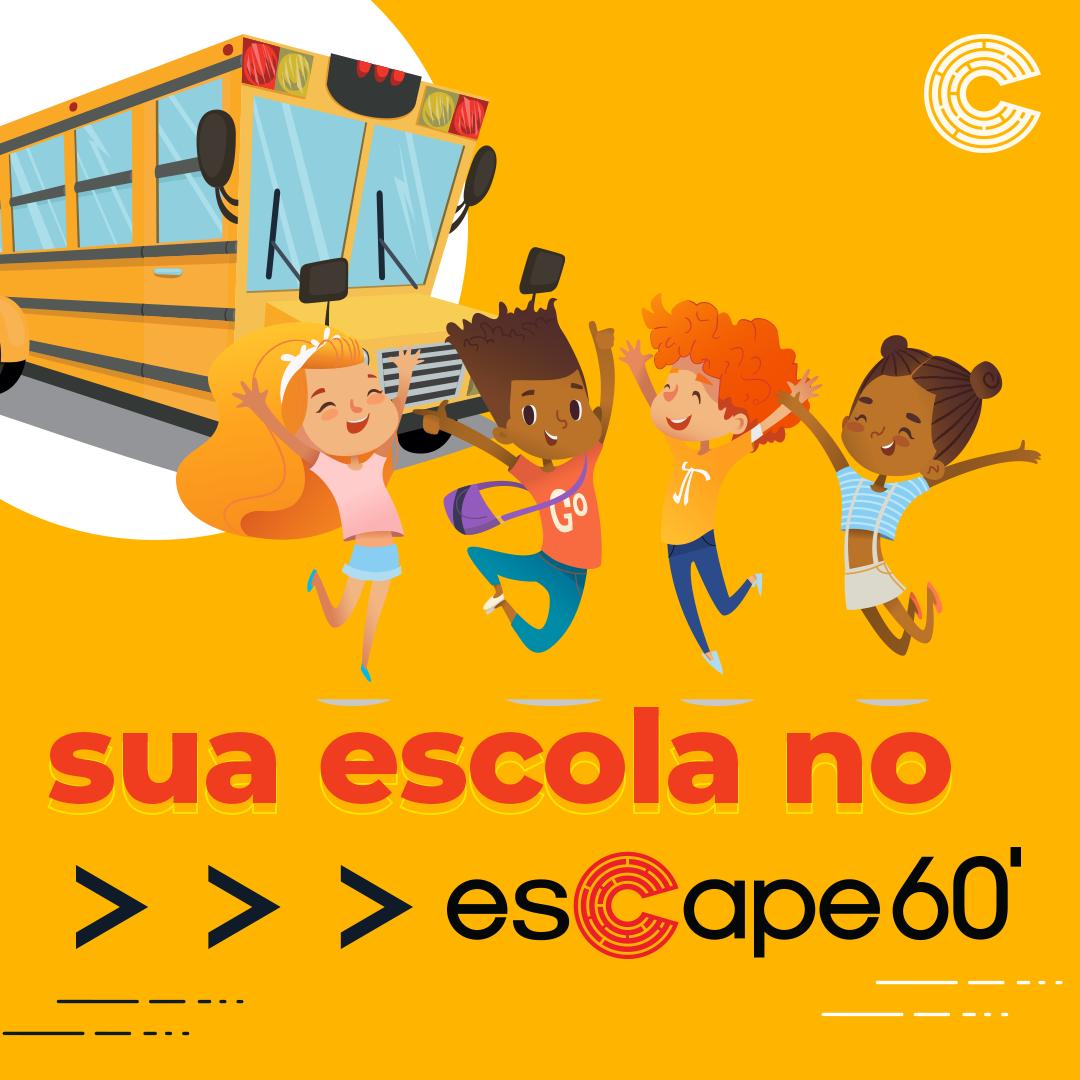 Escape60Oficial's tweet photo. Marque a sua escola e #VemProEscape60! Minhas salas proporcionam experiências imersivas, onde a diversão, a educação e o aprendizado se misturam numa aula sem igual. Vocês estão preparados? Para saber mais sobre o Pacote Escolar, chame na DM. https://t.co/Bilqw50mHt