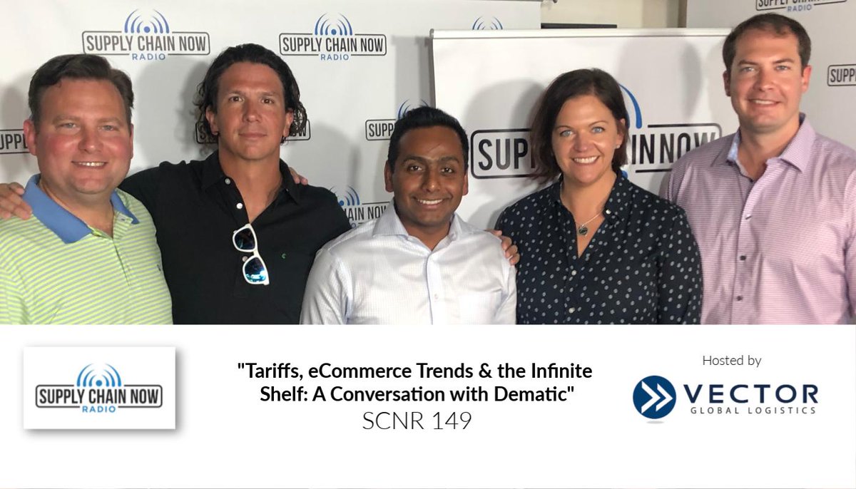 DematicAmericas's tweet image. Dematic&apos;s Shibu Sasidharan and Kristen Delphos joined Supply Chain Now Radio (@SCNRadio) to talk about “Tariffs, eCommerce Trends, &amp;amp; the Infinite Shelf: A Conversation with Dematic”. Take a listen....  buff.ly/2PfnjJa