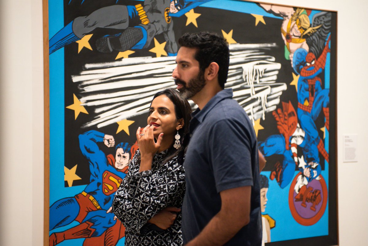 SAMAart's tweet photo. Perfect #datenight! Come dressed as your favorite power couple the last weekend of Men of Steel, Women of Wonder. Cash bar, live music by Three Swings and a Miss, art making, food trucks, special tours, and an outdoor film screening of Superman II. #MOSWOW https://t.co/gkqKhGt5Pz https://t.co/SBSU94ud2U