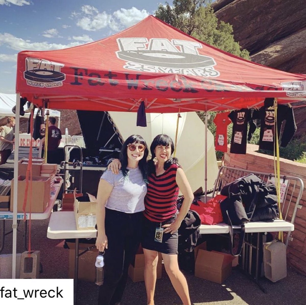 @karinadenike continuing to rock it with @NoFx Repost from @fat_wreck Jennie from @badcopbadcop and Karina from @nofx hanging with us during @punkindrublicfestival Sunday in Colorado! #fatwreckchords #punkindrublicfest #nofx #badcopbadcop