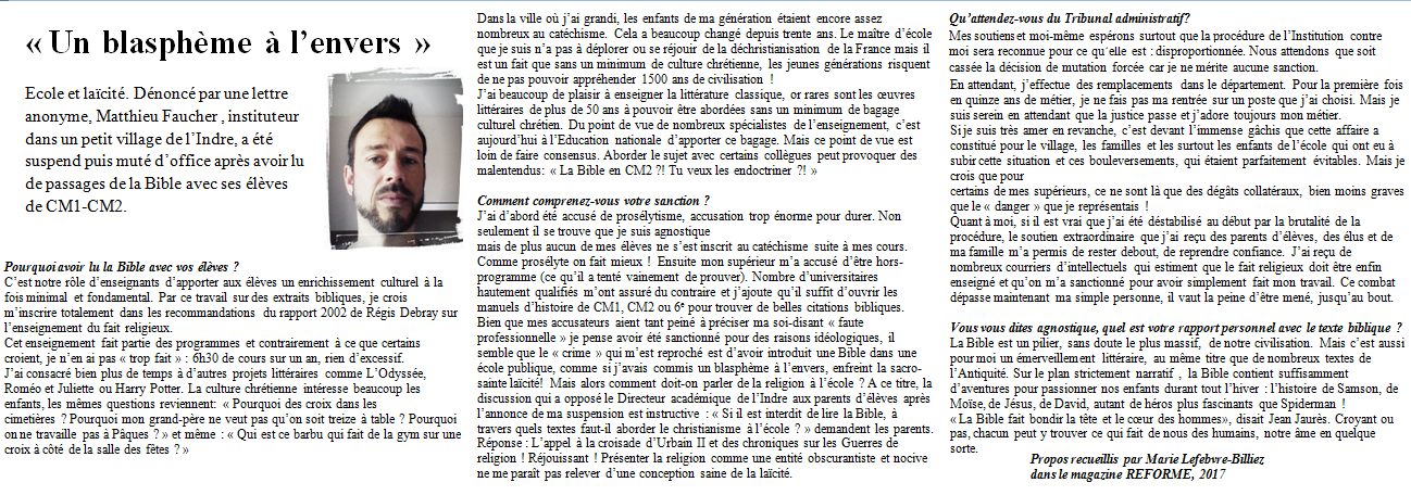 bible - Un instituteur sanctionné après avoir fait étudier des passages de la Bible à ses élèves - Page 3 EDAiWcaXoAIdSr4