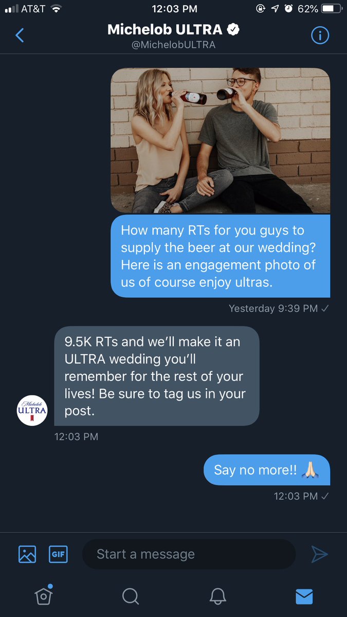 Twitter, I will ask one time only if you make this happen.... PLEASE do your thing. <a href="/MichelobULTRA/">Michelob ULTRA</a>