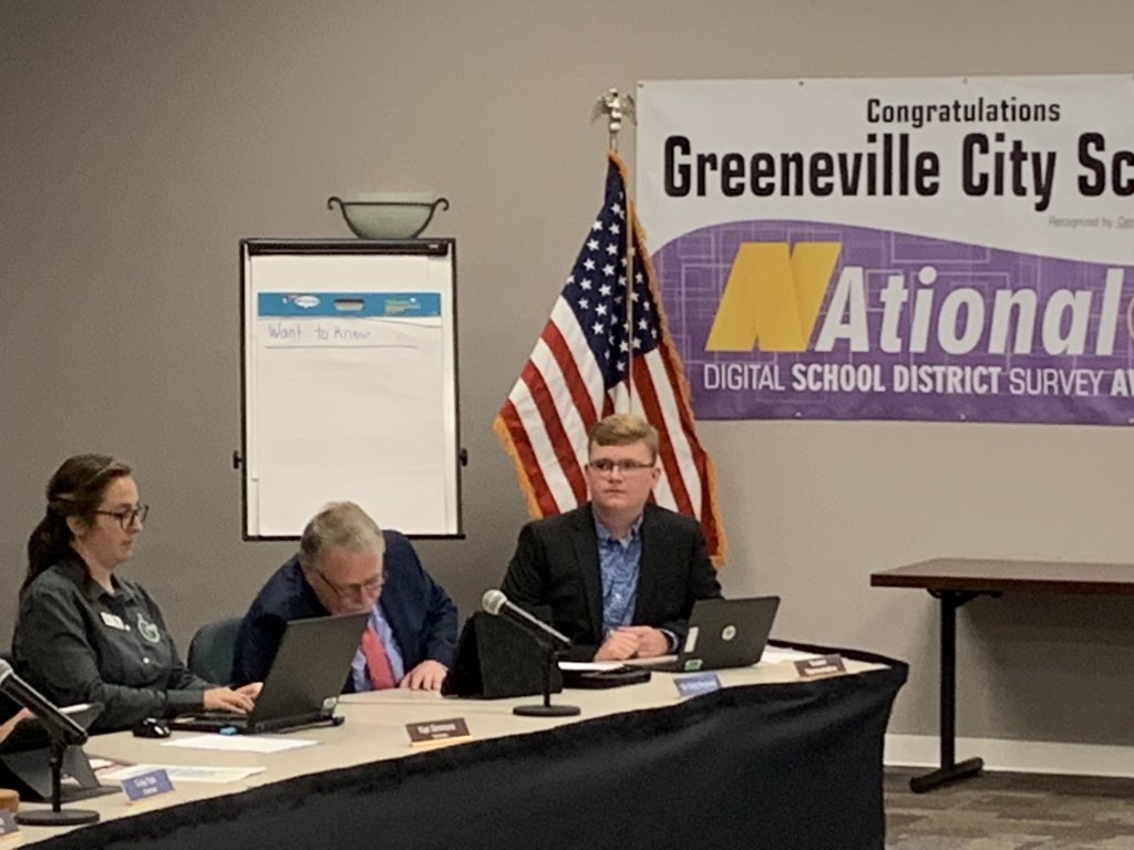 GHS Senior Adam Hybarger assumes his seat as Student Rep on the GCS BOE. #futureready #devilpride